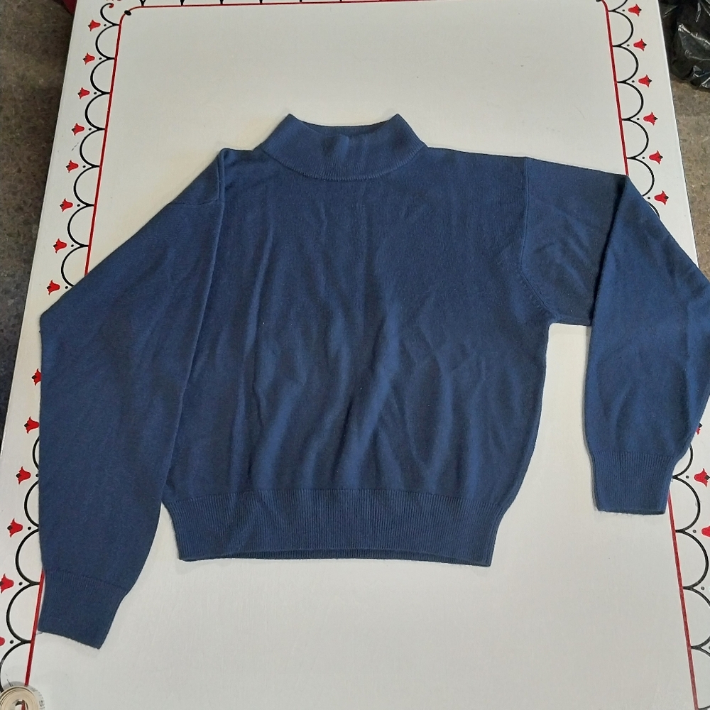 Blue Turtleneck Sweater